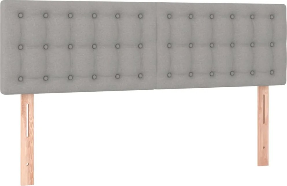 vidaXL Tăblii de pat, gri deschis, 144x5x78/88 cm, textil
