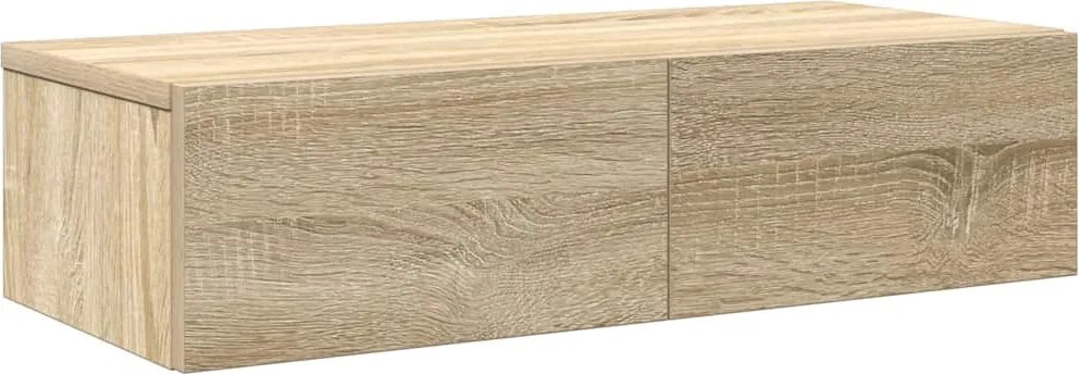 vidaXL Raft de perete cu sertare Stejar Sonoma lemn prelucrat