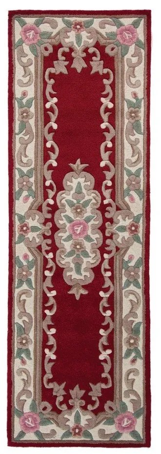 Covor din lână Flair Rugs Aubusson, 67 x 210 cm, roșu