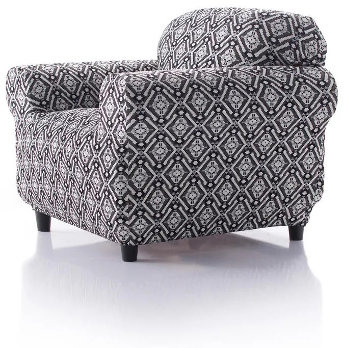 Huse monoelastice alb-negru ZUMA fotoliu (l. 70 - 110 cm)