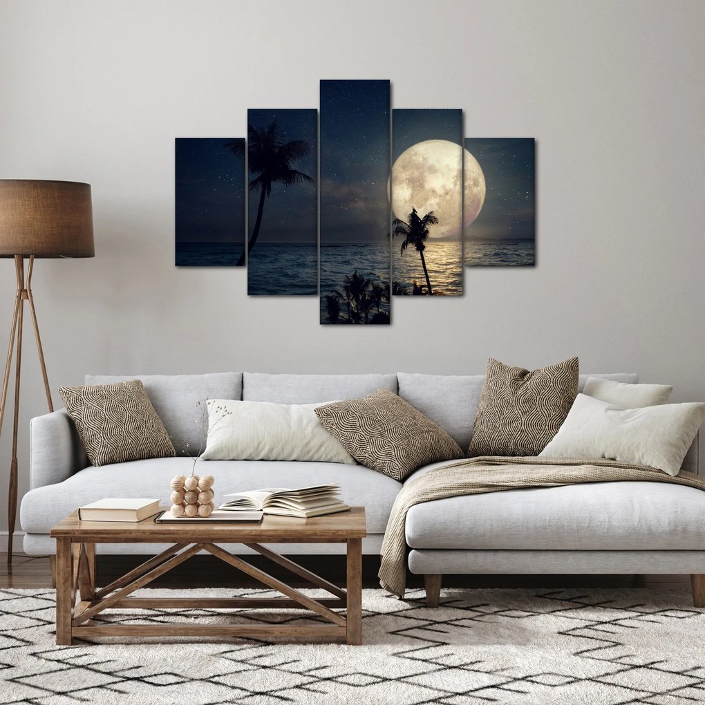 Tablou - Plaja cu lună plină (150x105 cm)