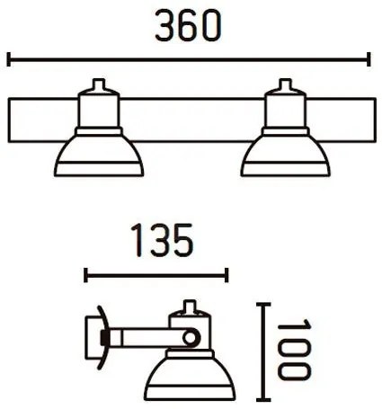 Aplica moderna cu 2 spoturi LED Ring 40554