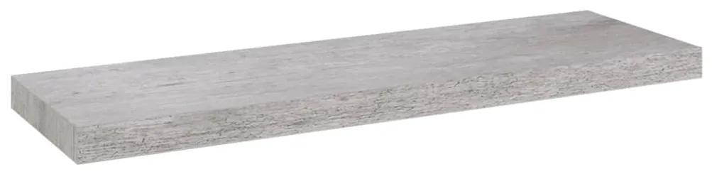 326600 vidaXL Raft de perete suspendat, gri beton, 80x23,5x3,8 cm, MDF