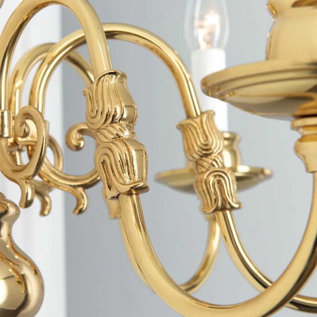 Aplica de perete cu 3 brate design clasic FLAMISCH, alama lucioasa