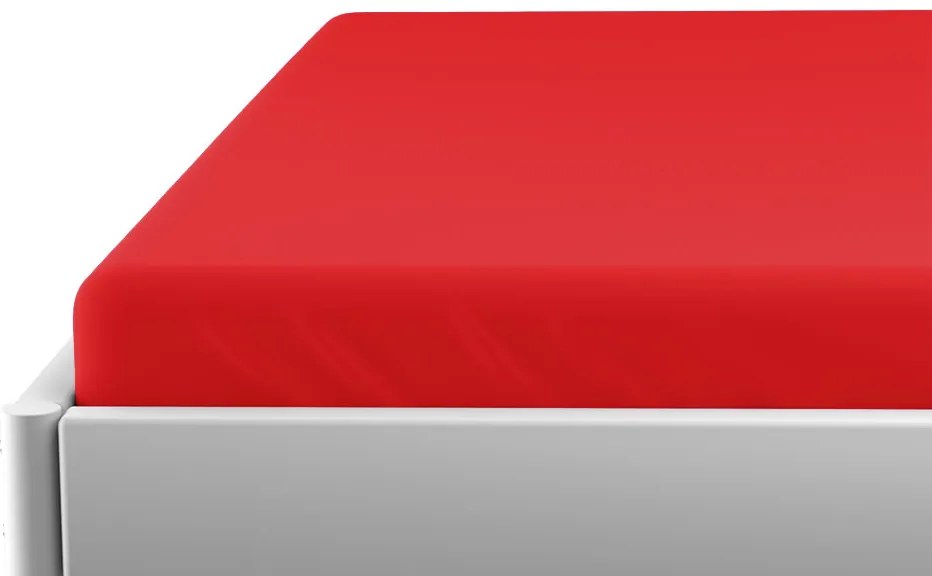 Cearsaf jersey pentru patut de copil EXCLUSIVE 60x120 cm rosu