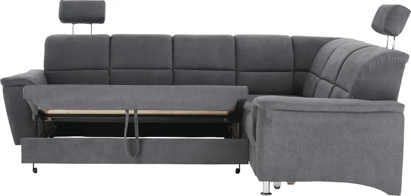 Colţar extensibil, material textil gri, model dreapta, SANTIAGO