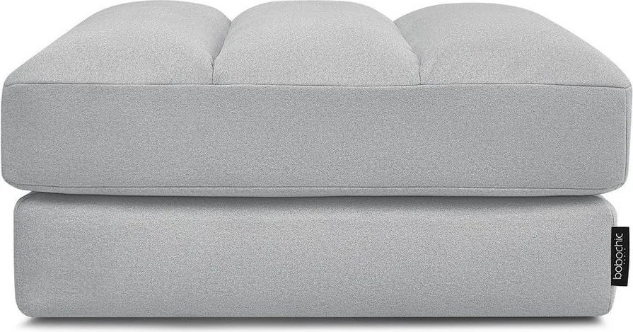 Taburet gri deschis cu tapițerie din catifea Sierra – Bobochic Paris