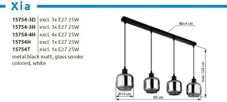 Lampa de masa sticla fumurie XIA pentru dormitor