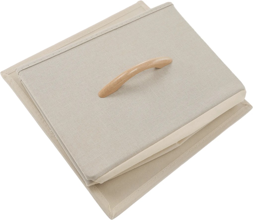 Comodă cu sertare din material textil, negru/bej/maro deschis/maro închis, HAZEL TYP 2