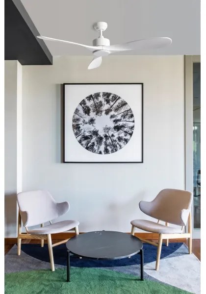 Ventilator de tavan FARO 33750DCWT LUZON L alb d. 132 cm WT + telecomandă