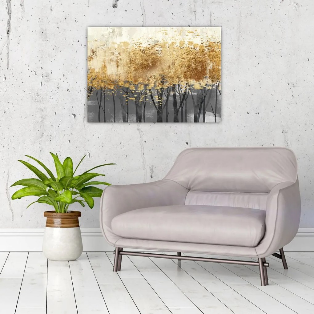 Tablou - Copaci aurii (70x50 cm)
