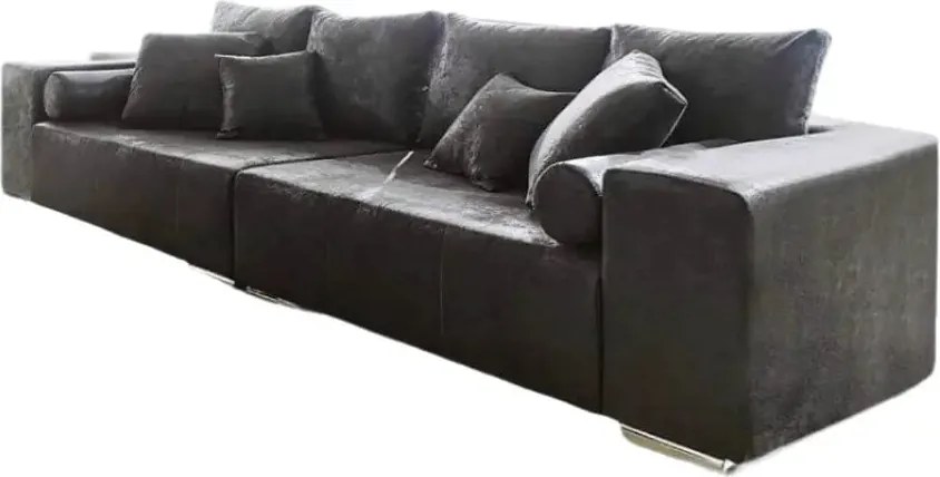 Canapea extensibilă dumonde cu ladă de depozitare si sezut confortabil din spuma high-density, Marbela Madagaskar Grey XXL 295x100 cm
