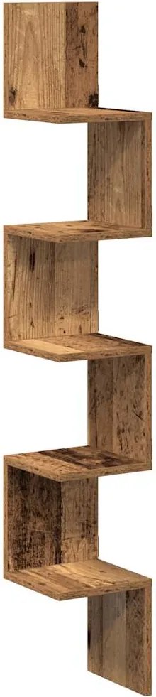 vidaXL Raft perete pentru colț lemn vechi 20x20x127,5cm lemn prelucrat