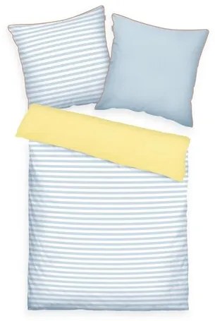 Lenjerie de pat din Percal Tom Tailor LightLemon - Sky blue, 135 x 200 cm, 80 x 80 cm