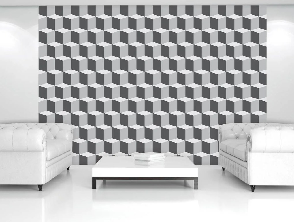 Fototapet - Pătrate 3D (254x184 cm)