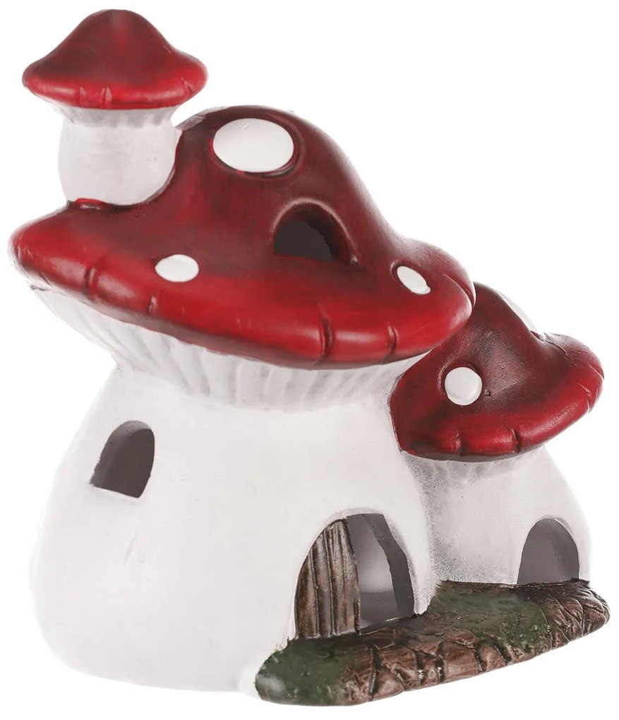 Decorație LED de toamnă Casă luminoasă în formă deciupercă, 14 x 10 x 15 cm, ceramică