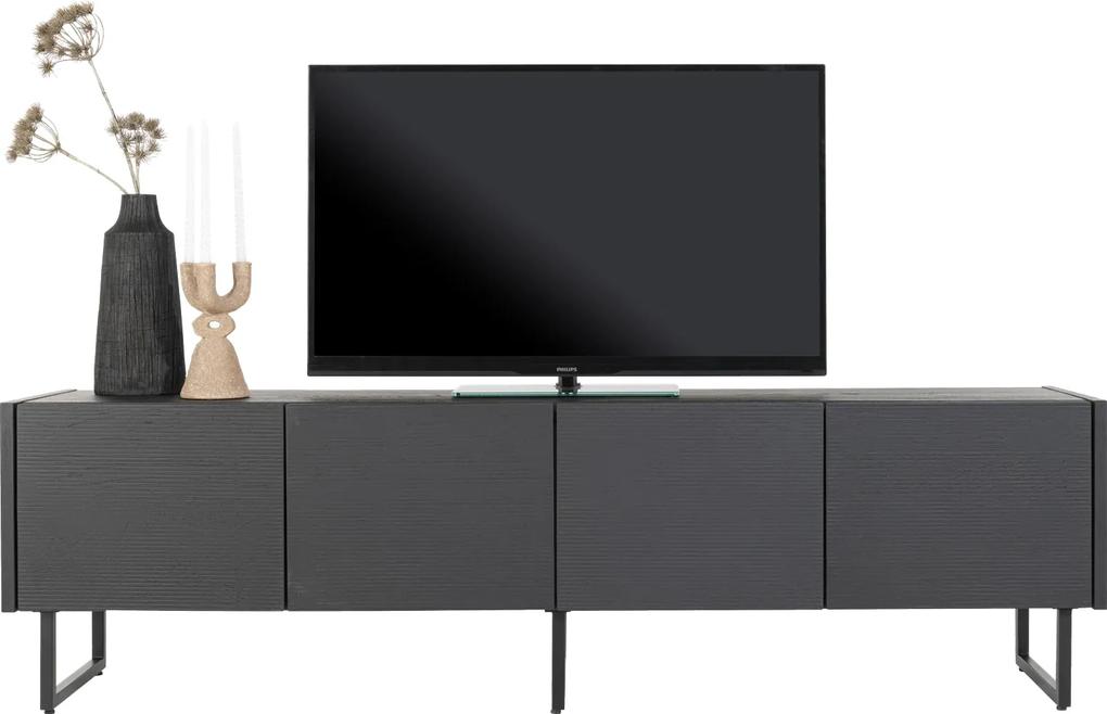 Comoda TV Carving neagra 210/42/60 cm