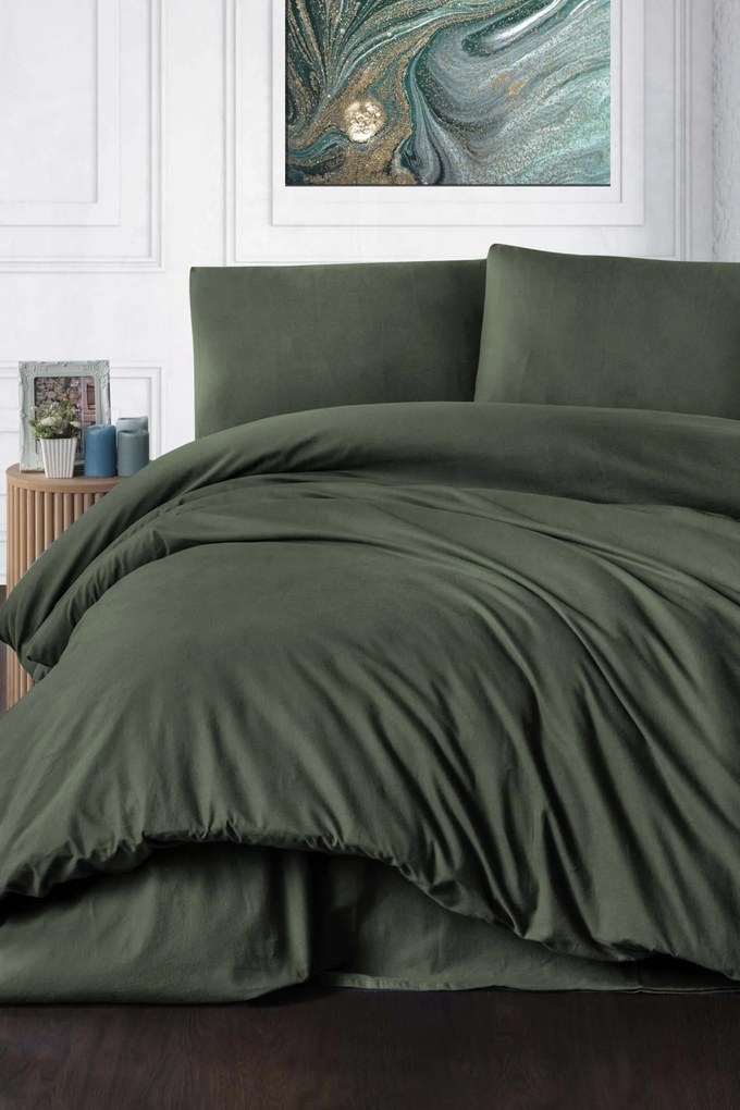 Lenjerie de pat de lux din flanelă Solid albastru 220x200 cm