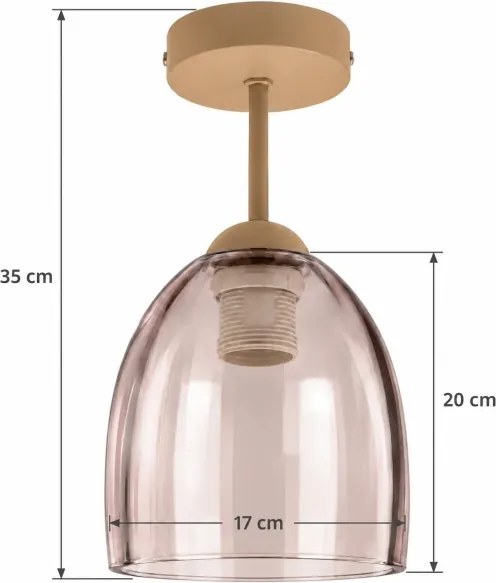 BRILAGI - LED lampă de tavan aplicată R GLASS 1xE27/60W/230V Ø 17 cm bej/bej fumuriu