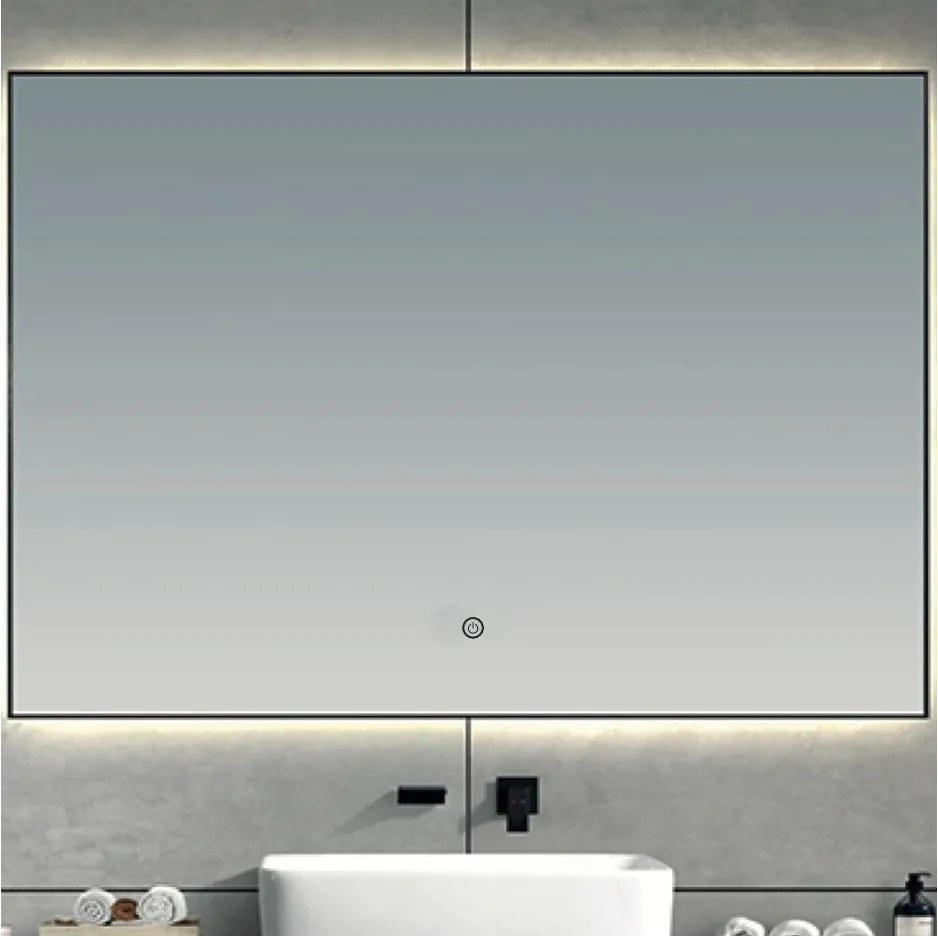 Brilagi - oglindă de baie LED SUELLO, 28W, 230V, 60×80 cm, IP44, IRC 90, dimabilă + CCT