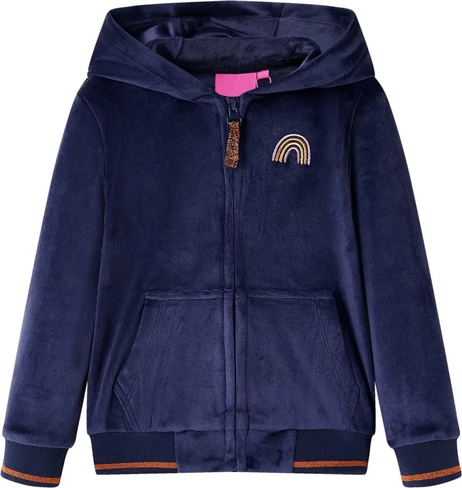 vidaXL Jachetă cu glugă pentru copii, bleumarin, 104