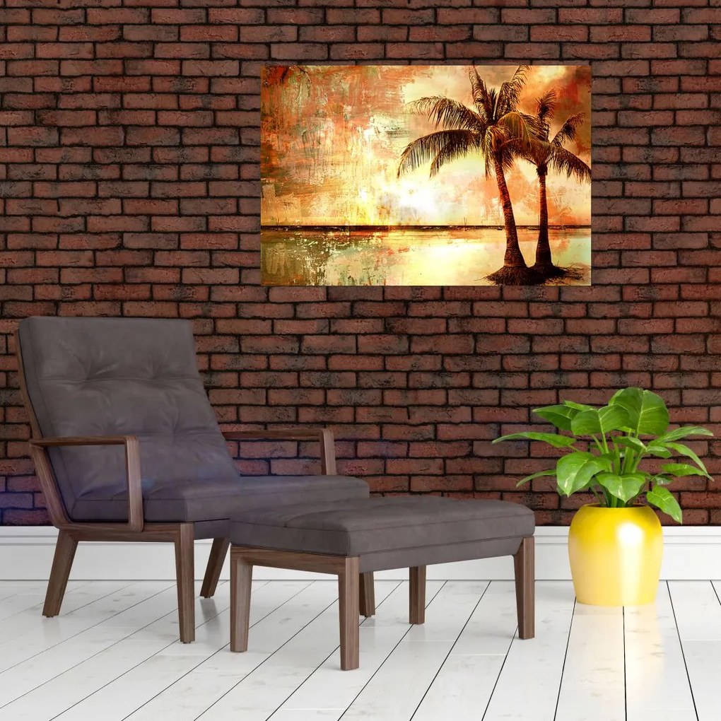 Tablou - Palmieri pe plajă (90x60 cm)