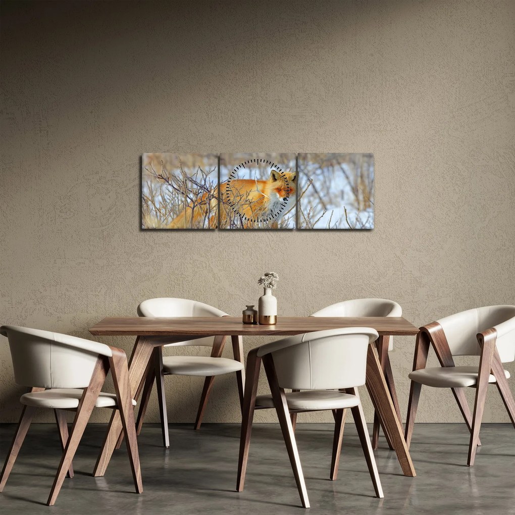 Tablou - Vulpe (cu ceas) (90x30 cm)