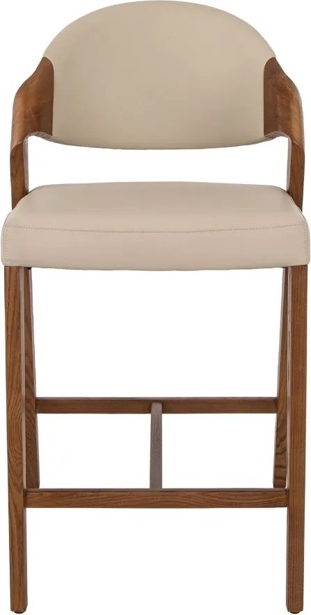 Scaun de bar din lemn si piele sintetica Mink