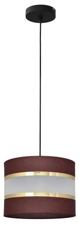 Lustră pe cablu HELEN 1xE27/15W/230V d. 20 cm maro/neagră/aurie