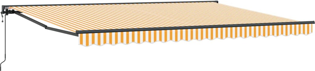 vidaXL Cort electric retractabil Galben și alb 4,5 × 3,5 m