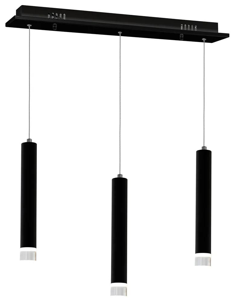 Lustra LED cu 3 pendule design modern CARBON negru