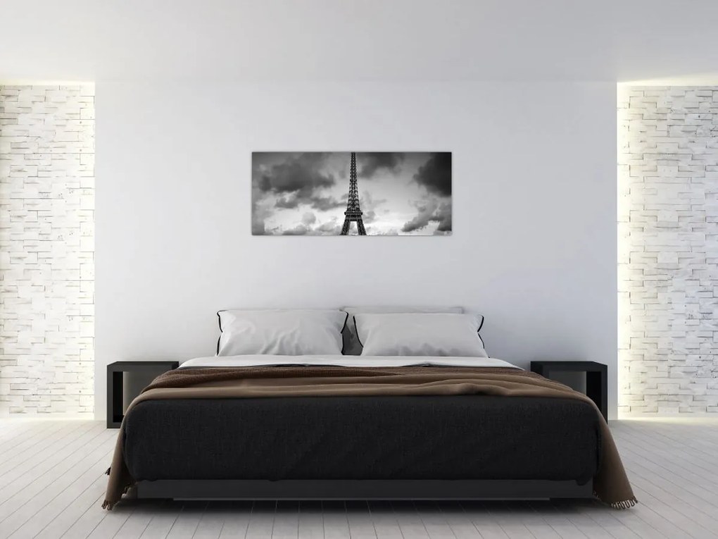 Tablou - Turnul Eiffel și mașina roșie (120x50 cm)