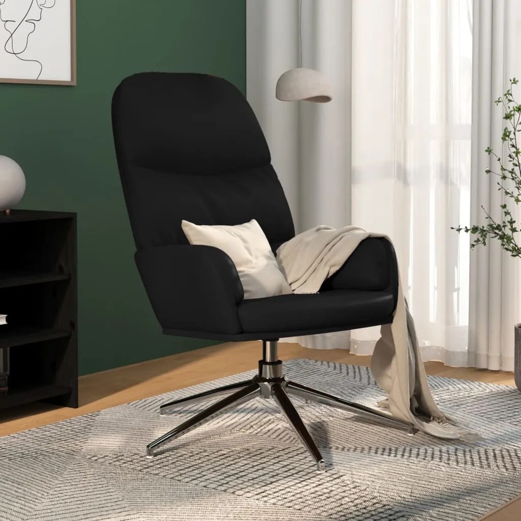 341023 vidaXL Scaun de relaxare din piele artificială neagră strălucitoare