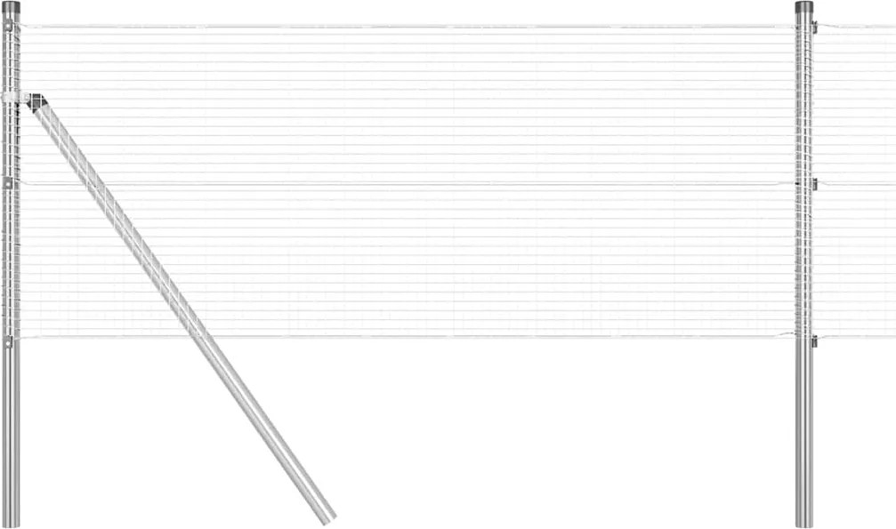 vidaXL Stâlp de gard. Argintiu 10 x 0,8 m (16 x 16 mm plasă) Oțel