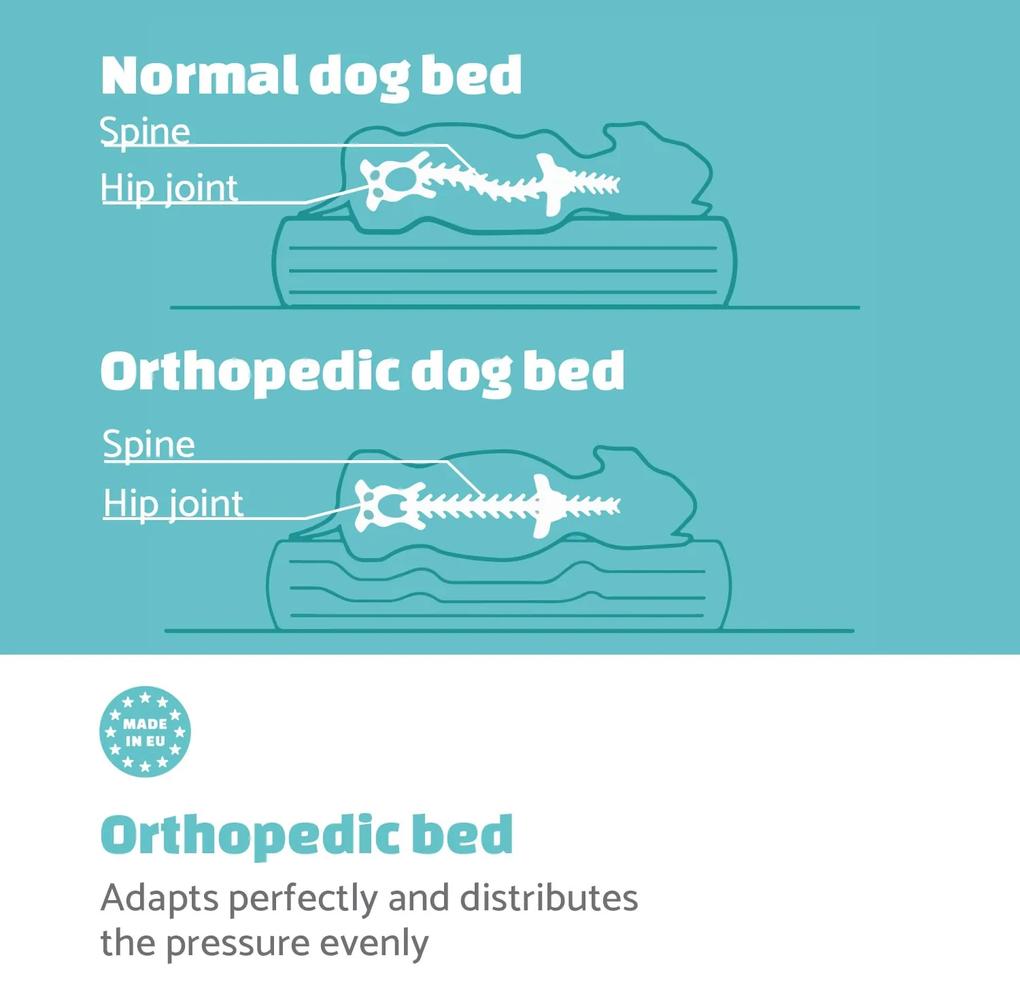 Balu, pat pentru câine, pernă pentru câine, lavabil, ortopedic, antiderapant, spumă cu memorie, dimensiunea XXL (120 × 10 × 100 cm