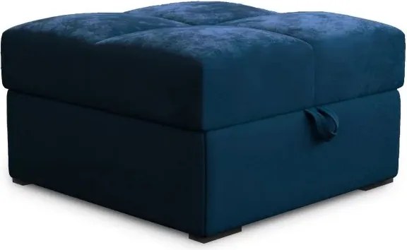 OFERTA Taburet albastru inchis ZENOVA cu spatiu de depozitare 65x65 cm II. calitate