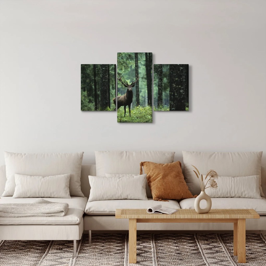 Tablou - Cerb în pădurea adâncă (90x60 cm)
