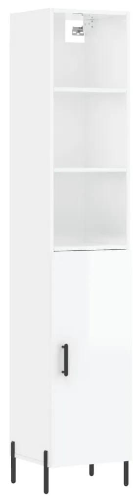 3189647 vidaXL Dulap înalt, alb extralucios, 34,5x34x180 cm, lemn prelucrat