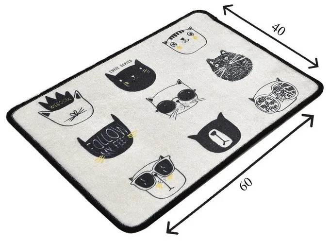 Covoraș de baie negru-bej 40x60 cm Cutie – Foutastic