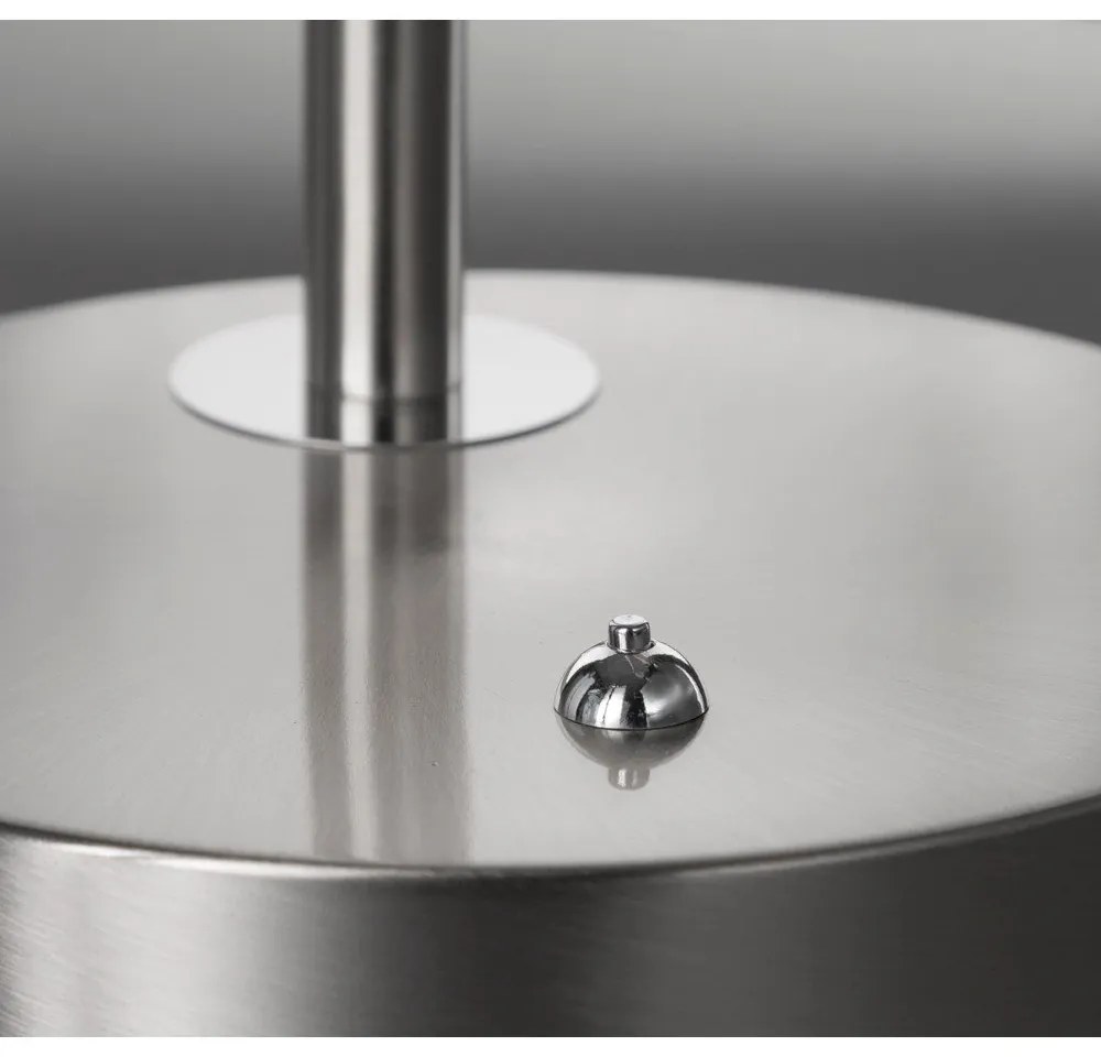 Veioză argintie LED cu intensitate reglabilă din metal (înălțime 60 cm) Dent – Fischer &amp; Honsel