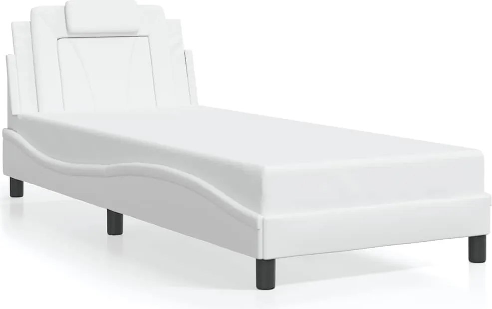 vidaXL Cadru de pat, Viana, fără saltea, alb, 80x200 cm, piele ecologică