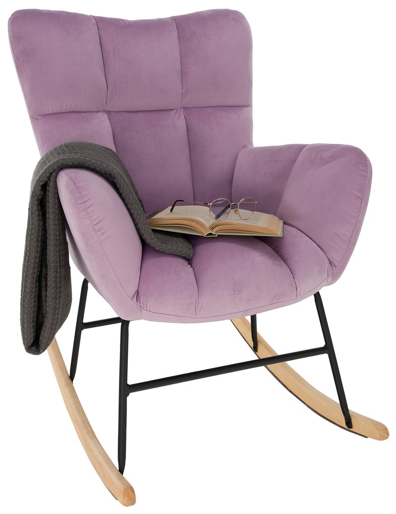 Scaun balansoar design, roz, KEMARO