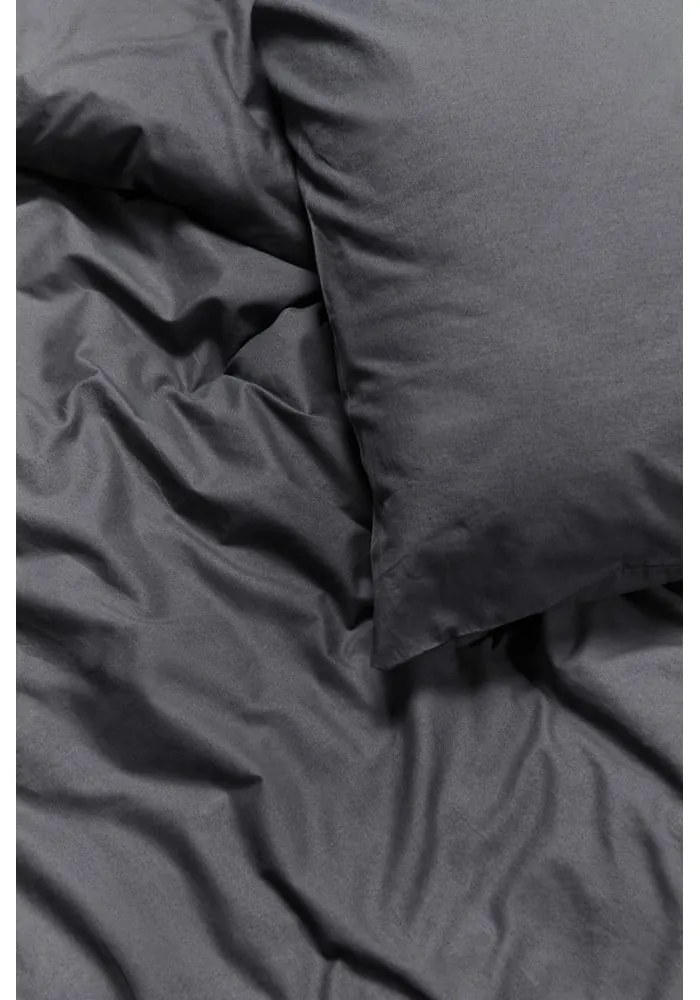 Lenjerie pentru pat dublu din bumbac stonewashed Bonami Selection, 200 x 220 cm, gri antracit