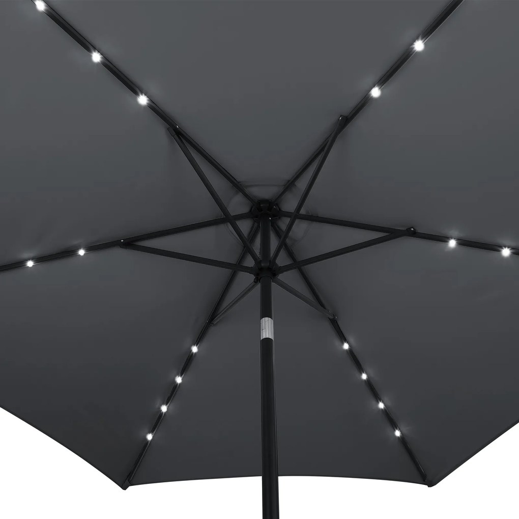 Deuba Umbrela de soare LED Florida Ø300 cm - antracit