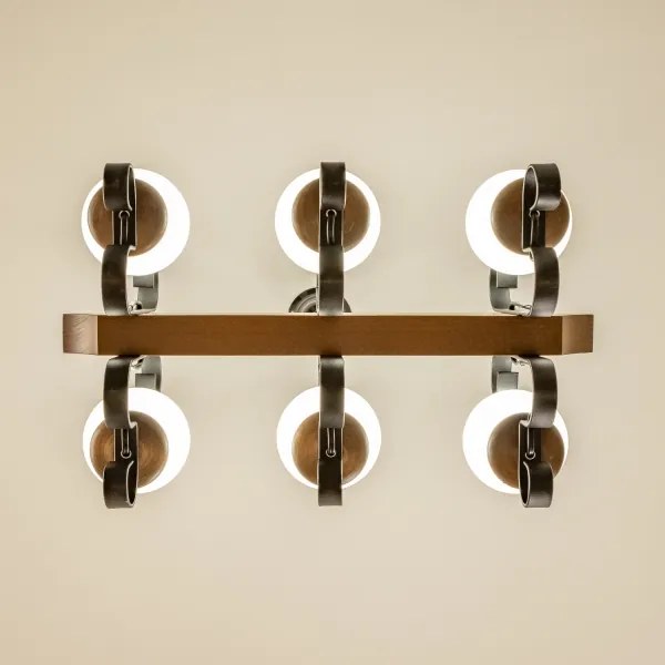 Lustră pe lanț Brilagi QUEEN 6xE14/40W/230V fag/nuc