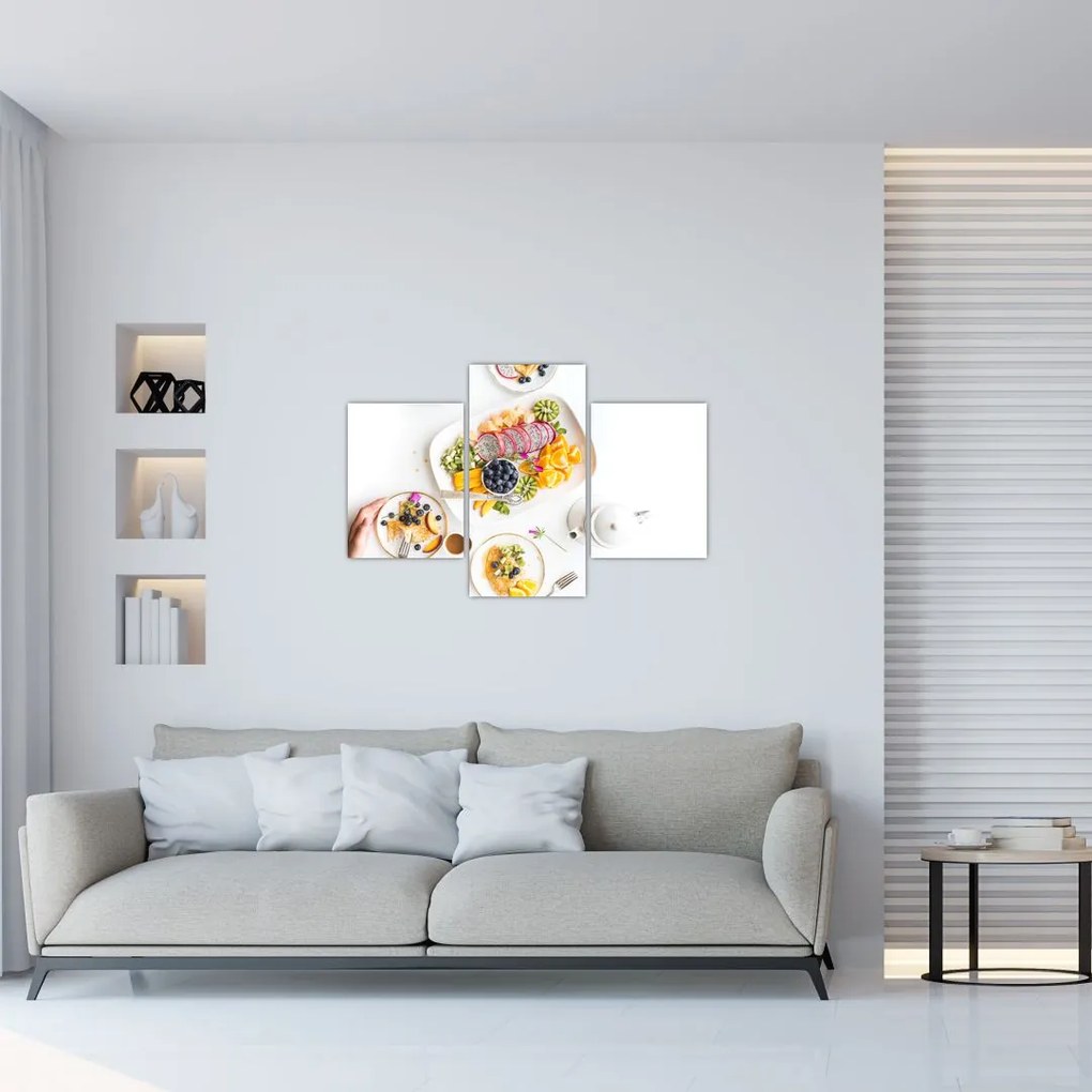Tablou cu farfurie cu fructe pe masă (90x60 cm)