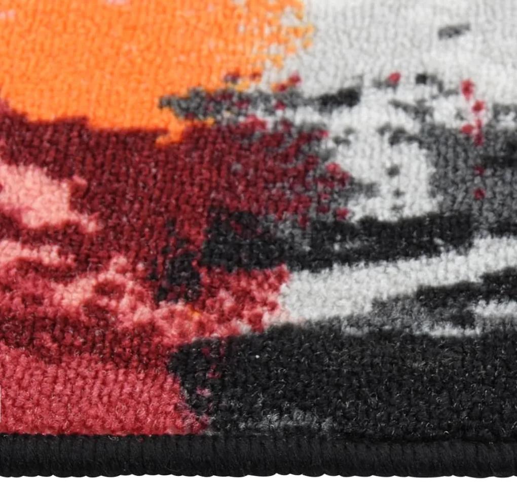 Covor traversa, multicolor, 80x250 cm Negru si portocaliu, 80 x 250 cm