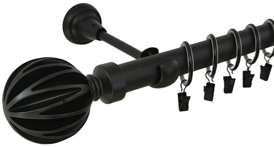 Galerie simpla salerno 25 mm negru (Alege marime: 280 cm)