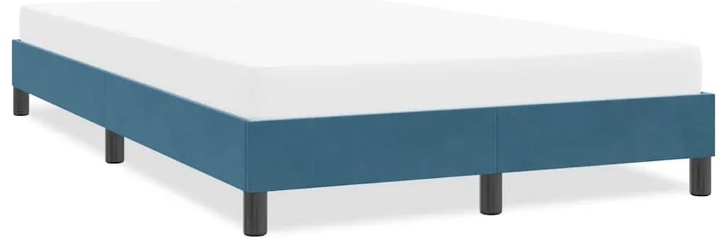 vidaXL Cadru de pat fără saltea Albastru închis 120x210 cm catifea