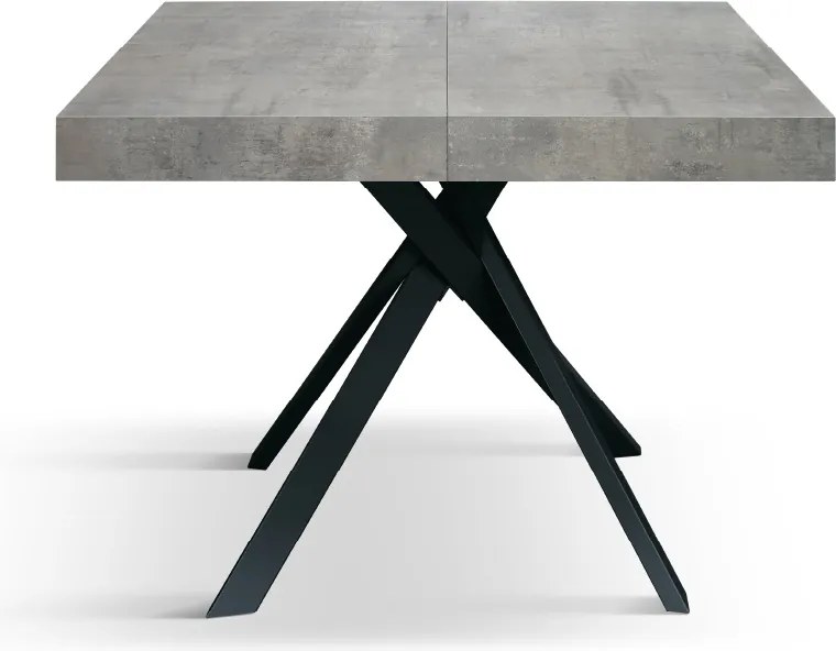 Masă Tifany extensibilă BLAT GRI CIMENT - NEGRU - 140 CM / 90 / H 77